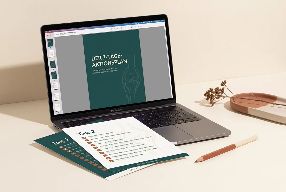 Der 7-Tage-Aktionsplan als gedrucktes Workbook mit Tages-Checklisten