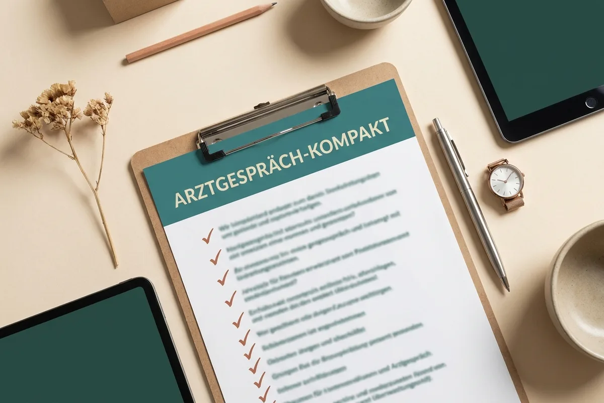 Die Arztgespräch-Checkliste auf einem Klemmbrett