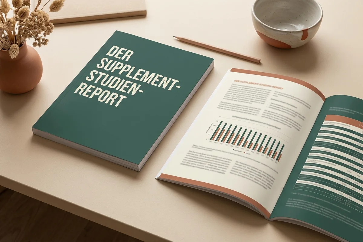 Der gedruckte Supplement-Studien-Report mit Diagrammen